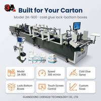 Machine de pliage et de collage automatique de boîtes à fond pré-plié 3A 900 PLC Core, haute performance AC380V, pour la production de cartons d'usage quotidien