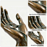 Décoration intérieure personnalisée, art métallique, célèbre sculpture de jardin décorative, belle sculpture de main de Dieu en bronze pour parc
