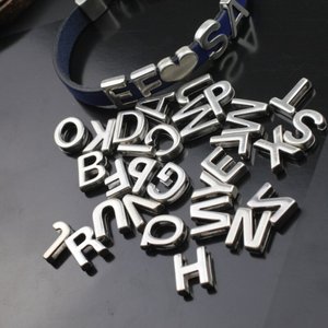 High-quality slide initial charms, beads, <b>letter</b> beads rose gold, and silver in stock - Product Image 2