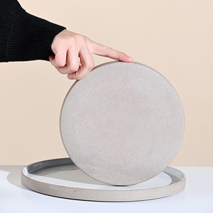 Customized Sandy Clay Dish Dinner Ceramic Rustic Charger <strong>Plates</strong> <strong>Side</strong> Porcelain White Flat <strong>Plates</strong> for Dessert Cake - Product Image 3