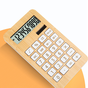 Calculadora Moderna de 12 Dígitos con Teclas Grandes, Calculadora de Escritorio de Bambú con Alimentación por Batería o Energía Solar - Product Image 1