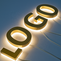 Letrero para Tienda, Letrero Acrílico Cortado con Láser, Letrero Dorado con Número de Casa, Letreros Interiores, Letras Iluminadas LED, Fabricantes, Personalizado