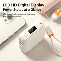 Power Bank Mini 20W 10000mAh Logo Dapat Disesuaikan Dengan Layar LED Penunjuk Baterai Pengisian Cepat