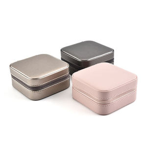 2024 Lowest Price Hot Sale Multi-function Small Pink PU Leather Jewelry Gift Box Rings <strong>Earrings</strong> Necklace Accessories Travel <strong>Case</strong> - Product Image 4