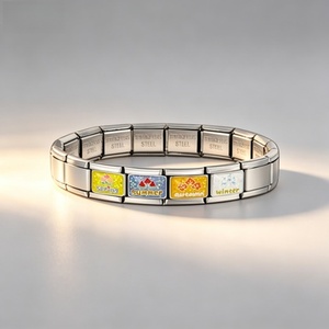 <span class=keywords><strong>Bracelet</strong></span> en acier inoxydable personnalisable avec motifs de fruits et éléments de la mode quatre saisons, style italien, à souder, pour filles - Vente en gros - Product Image 3