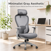 Chaise de bureau ergonomique moderne à dossier haut en maille avec base à roulettes, support lombaire réglable, pivotant à 360 degrés et vérin à gaz pour salle de conférence