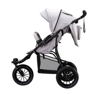 Cochecito de Bebé Ligero 3 en 1, Plegable con una Sola Mano, 3 Ruedas, Reversible, con Cubierta de Lino, Llantas Grandes, Estilo Jogger, Marco de Acero Inoxidable, 22 kg - Product Image 2
