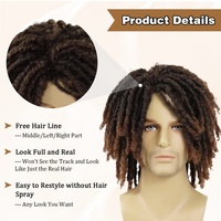 Perruques synthétiques FH P13574 résistantes à la chaleur, cheveux tressés au crochet, perruque afro dreadlocks pour hommes et femmes