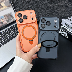 Original Camera frame Glass Magnetic holder Phone case for <b>iPhone</b> 17 16 15 14 Pro Max Frosted <b>stand</b> Converted Bracket Back Cover - Product Image 4