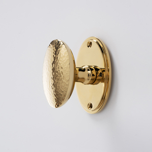 Hand-Finished Hammered <strong>Gold</strong> Oval <strong>Door</strong> <strong>Knob</strong> - Artisan Textured Solid Brass Handle for Custom Residential Design - Product Image 5