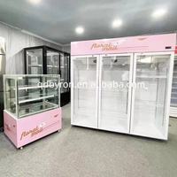 Nouvelle Arrivée Vitrine Réfrigérée Commerciale Rétro Noire 350L avec Porte Vitrée pour Gâteaux et Aliments