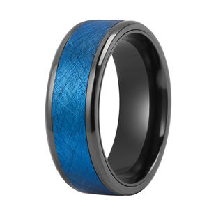 Tizti 8Mm Distressed Borstel Goud Zwart Wolfraam Titanium Legering <span class=keywords><strong>Ring</strong></span> Groothandel Fashion Black Zirkonium Trouwring Voor Mannen - Product Image 2