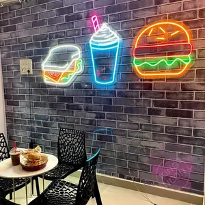 Letrero de neón personalizado, envío rápido, para Pizza, donut, luz de neón para decoración de tienda