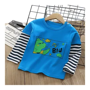 Bán Buôn Thoải Mái Mềm Kids Bé Trai Cotton Vải Dài Tay Áo T Áo Sơ Mi