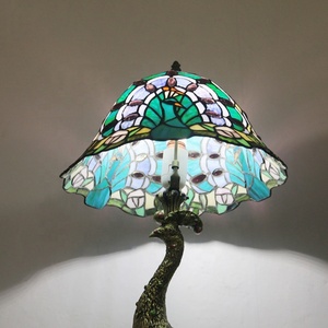 Lámpara de Acento LongHuiJing Estilo Tiffany con Joyas, Diseño de Arlequín y Pavo Real, Vitral, LED, Mediterránea, Alimentación CA, NUEVA - Product Image 6