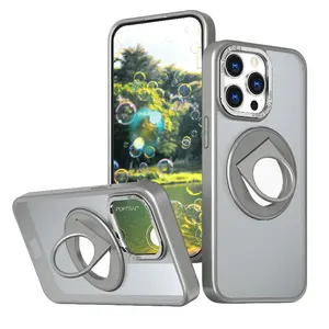 2023 Redian New Design Mobile Phone Case Cover With 360 Rotate Stand for iPhone 15 Pro Max Supporting Wireless Charging