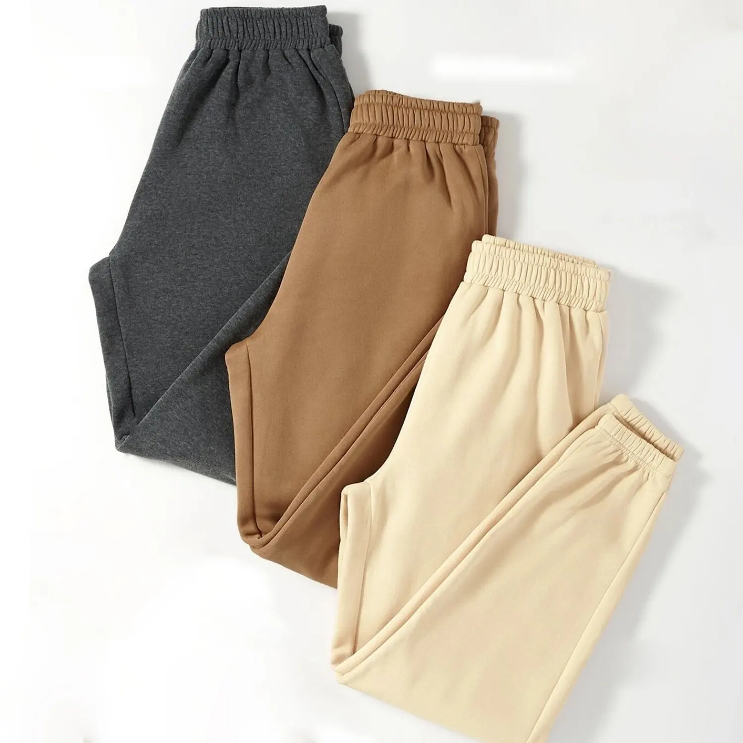 Wholesale Blank Jogger Pants Women Stacked Sweatpants Custom Sweat Pants Cotton Fleece
