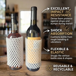 Manchon en <span class=keywords><strong>plastique</strong></span> blanc pour bouteille, filet en <span class=keywords><strong>mousse</strong></span> <span class=keywords><strong>souple</strong></span> de qualité alimentaire, antichoc et anti-rayures - Product Image 4