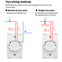 Pour Smart Switch 1/2/3 Applique Murale Smart WiFi Touch Panel Switch avec Alexa & Google Home Voice Control Smart Life App