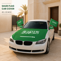 Housse de voiture personnalisée avec drapeau de l'Arabie Saoudite, 100% polyester, pour les équipes sportives, les événements de cheerleading, les rencontres automobiles, les expositions en plein air