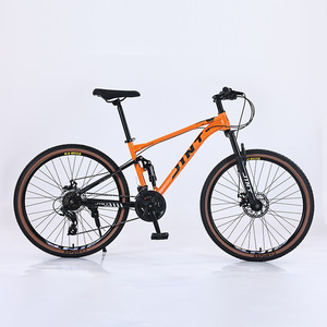 Erwachsenen-Downhill-Mountainbike Softtail Doppelscheibenbremsen Kohlenstoffstahlrahmen Vorder-/Hinterradfederung 26-Zoll-Räder Komfortabel - Product Image 2