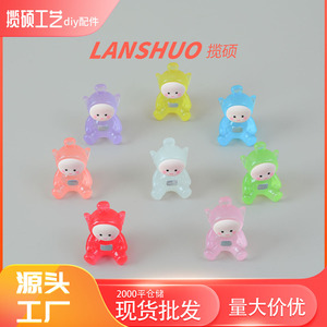 Adorable Glow in Dark Teletubbies Mini Resin Figurine Abstract Cartoon Round 3D Home Decoration Desktop <b>Ornament</b> - Product Image 3