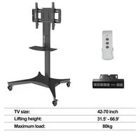 Soporte de TV Motorizado con Altura Ajustable, Carro de TV Eléctrico con Control Remoto y APP, Estructura de Acero Laminado en Frío, Carro de TV Móvil