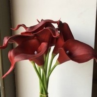 Mini fleur artificielle en PU Calla Lily faite à la main, réaliste, décoration d'intérieur, bouquet de mariage