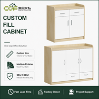 Meuble de rangement moderne en bois, bas, avec 3 tiroirs, ignifuge et verrouillable, pour bureau à domicile, gain de place