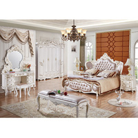 Meubles de chambre à coucher classique européen, ensemble de luxe de haute qualité, meubles de maison antique king royal