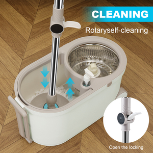 <span class=keywords><strong>Mop</strong></span> <span class=keywords><strong>Rotante</strong></span> con Secchio e Design a Ruota Libera, Set <span class=keywords><strong>Mop</strong></span> e Secchio in Microfibra con Sistema di Strizzatura a Pressione Manuale per Pulizia Pavimenti Senza Sforzo - Product Image 2