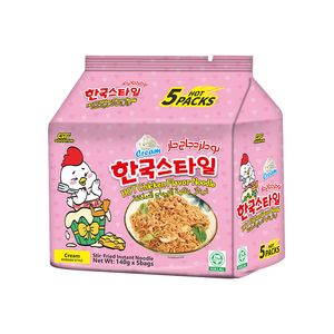 OEM Nouilles Crème Style Coréen 5packs 140g Sac Familial Nouilles Instantanées - Product Image 3