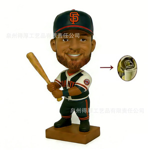 Baseball <b>Bobblehead</b> Doll Swing Pose Sports Gift Figure Customizable Resin Souvenir - Product Image 3