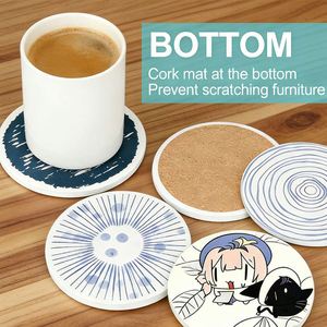 Custom Logo Marble Heat Insulating <b>Mat</b>, Square <b>Round</b> Sublimation Ceramic Coasters Blanks for Beer, Coffee & Bar Drinks - Product Image 2