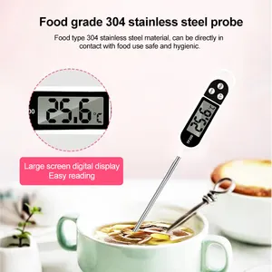 Nhiệt kế thực phẩm kỹ thuật số với màn hình <span class=keywords><strong>LCD</strong></span>, đầu dò thịt không thấm nước, để nấu trà sữa BBQ TP300 - Product Image 5