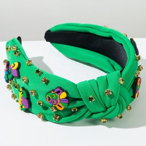 Bandeau noué violet pour femmes Masque <span class=keywords><strong>vénitien</strong></span> Couronne Rhinestone Décor Mardi Gras Carnaval Parade Accessoires pour <span class=keywords><strong>cheveux</strong></span> - Product Image 4