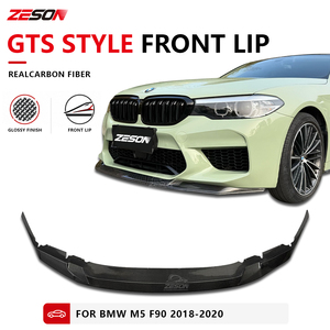 Divisor de Labio Delantero de 3 Piezas Estilo GTS de Fibra de Carbono Real para <span class=keywords><strong>BMW</strong></span> M5 F90 Pre-LCI Sedán, Spoiler Inferior de Parachoques <span class=keywords><strong>2018</strong></span>+ - Product Image 1
