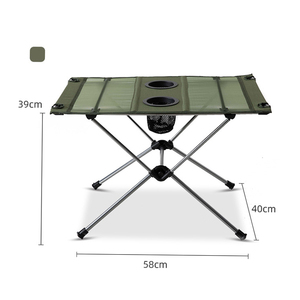 Table pliante portable ultralégère en aluminium, installation facile avec porte-gobelet, pliable pour le camping en extérieur, pique-nique, OEM, aluminium, populaire - Product Image 5