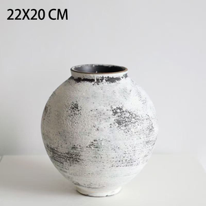 Jarrón de Cerámica Hecho a Mano de Estilo Chino Retro Ecológico de 22X20CM para Arreglos Florales - Product Image 4