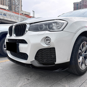 Kit Spoiler Anteriore e Protezioni Angolari per BMW <span class=keywords><strong>X3</strong></span> <span class=keywords><strong>F25</strong></span> X4 F26 LCI Sport 2014-2017, Finitura in Fibra di Carbonio Nero Lucido - Product Image 2