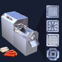 Industriële roestvrijstalen gemotoriseerde machine voor het snijden van aardappelchips, friet, groenten, fruit en snacks.