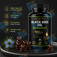 Gummies d'huile de nigelle avec Thymoquinone, 90 unités, bien-être quotidien, formule personnalisée, fournisseur en gros pour la nutrition des adultes