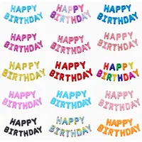 16 inch जन्मदिन मुबारक हो रंगीन पत्र पन्नी Mylar बैलोन वर्णमाला पन्नी बैनर पत्र बच्चों के लिए वयस्क जन्मदिन की पार्टी सजावट