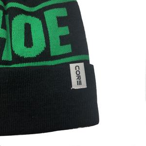 <span class=keywords><strong>Bonnet</strong></span> tricoté d'hiver pour femme, <span class=keywords><strong>noir</strong></span> et vert, avec pompons, logo jacquard personnalisé, impression numérique d'image et lettres, vente en gros - Product Image 5