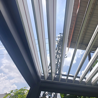 Pergola à lames orientables en aluminium 12x16 pieds avec toit à manivelle pour grand patio, villa, jardin, espace de divertissement extérieur