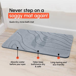 Tapis de bain en diatomite naturelle, écologique, personnalisé, à absorption rapide, pour la douche - Product Image 6