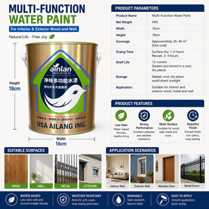 160oz(5kg) BKW Multi Function Water Based <b>Paint</b> Interior Exterior Universal <b>Coating</b> Eco Friendly Durable - Product Image 2