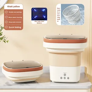 Machine à laver mini automatique portable pliable en plastique à lumière bleue pour sous-vêtements, chaussettes et vêtements de bébé – Meilleure vente - Product Image 2