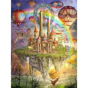 Dream Castle Cartoon DIY Diamond Painting Rainbow 5D Mosaic Rhinestone Home Decor Custom Diamond Painting Diamond Embroidery