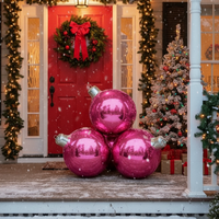 Grande boule miroir de Noël gonflable, ballon métallique brillant en PVC, sphère flottante géante, décoration d'événement de fête, vente en gros personnalisée